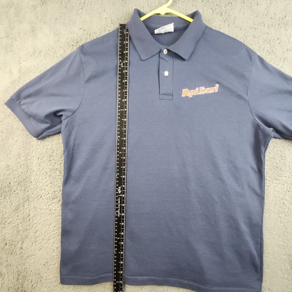 Vintage 90's Pepsi Promo Polo Shirt Mens Extra Large Navy Blue USA Made Beverage - Picture 6 of 9